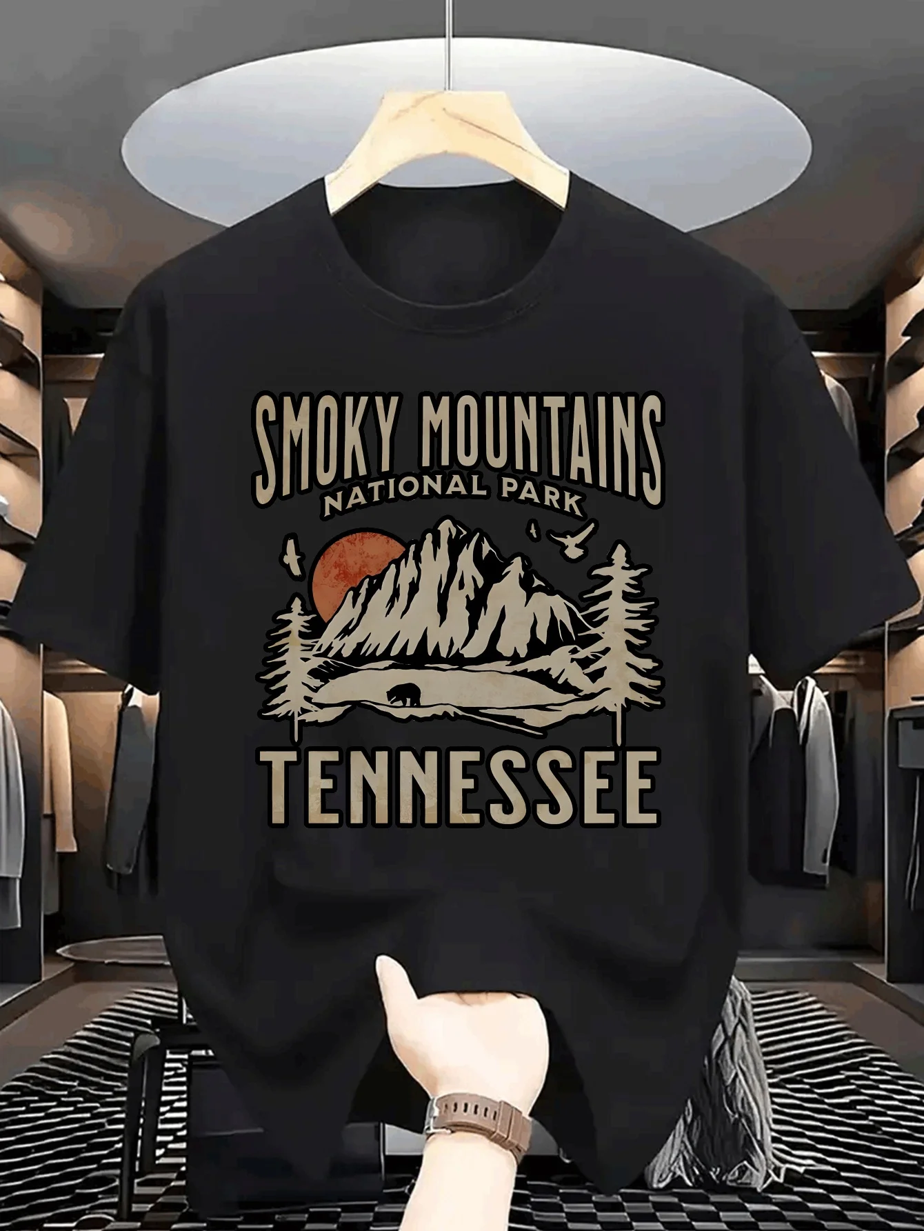 

Great Smoky Mountains National Park Tennessee T-Shirt 100% Cotton O-Neck Short Sleeve Summer Casual Mens T-shirt Streetwear