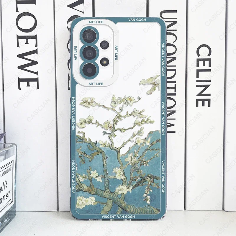 Van Gogh Sunflowers The Starry Night Irises Still Life Vase with Pink Roses Almond Blossoms Art Aesthetic Samsung Galaxy Case