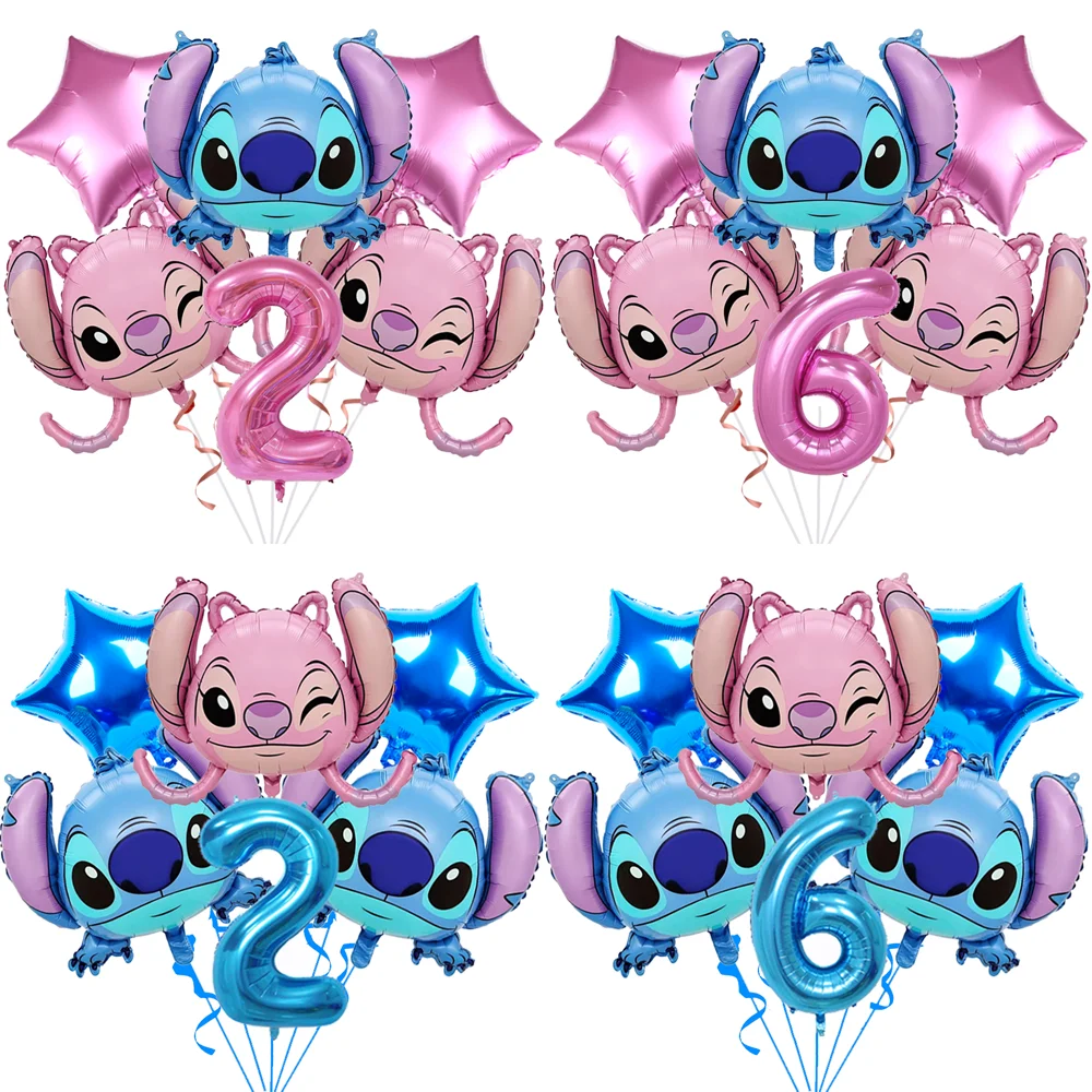 

Disney Lilo & Stitch Balloon Set Blue Pink 32inch 1st 2nd Birthday Party Supplies Latex Balloons for Girls Boys Home Decoration