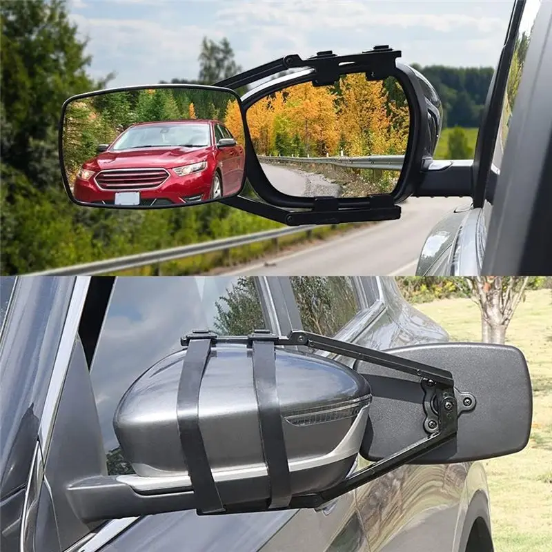 Universal Towing Mirrors For Towing 360° Rotation Adjustable Towing Mirror, Black 2PCS-A91R