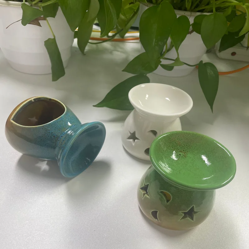 Kiln-Changed Star-Moon Romantic Small Incense Burner, Festive Atmosphere Candle Holder, Ceramic Decorative Incense Burner