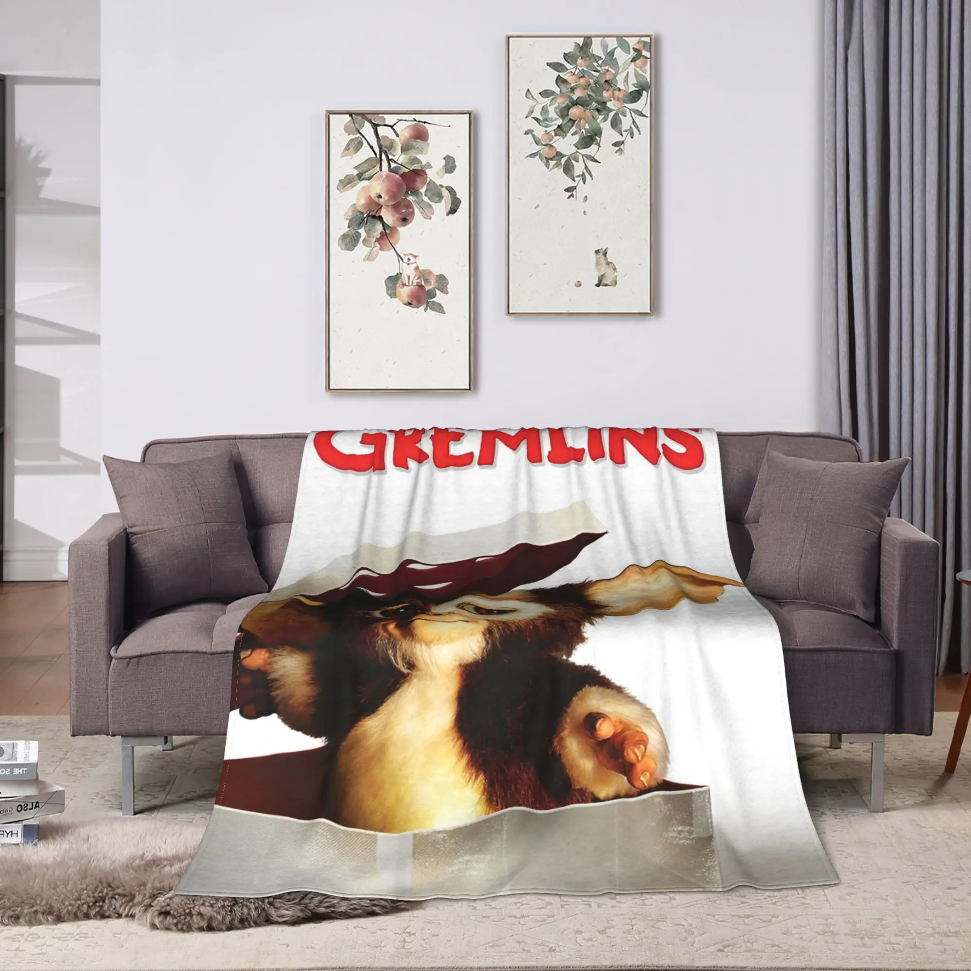 Gizmo Mogwai الوحش Gremlins بطانية دافئة مضحك أفخم الفراش يلقي للأريكة السرير السفر الفانيلا المفرش غطاء السرير #2