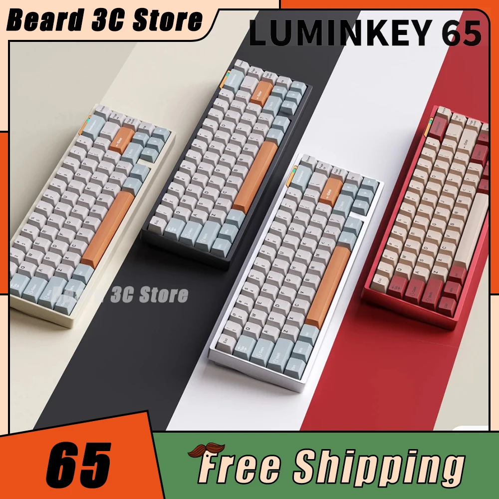 

LUMINKEY65 Mechanical Keyboard Aluminium Alloy Three Mode Hot Swap Low Delay Customized Wireless Gaming Keyboard Pc Gamer Gifts