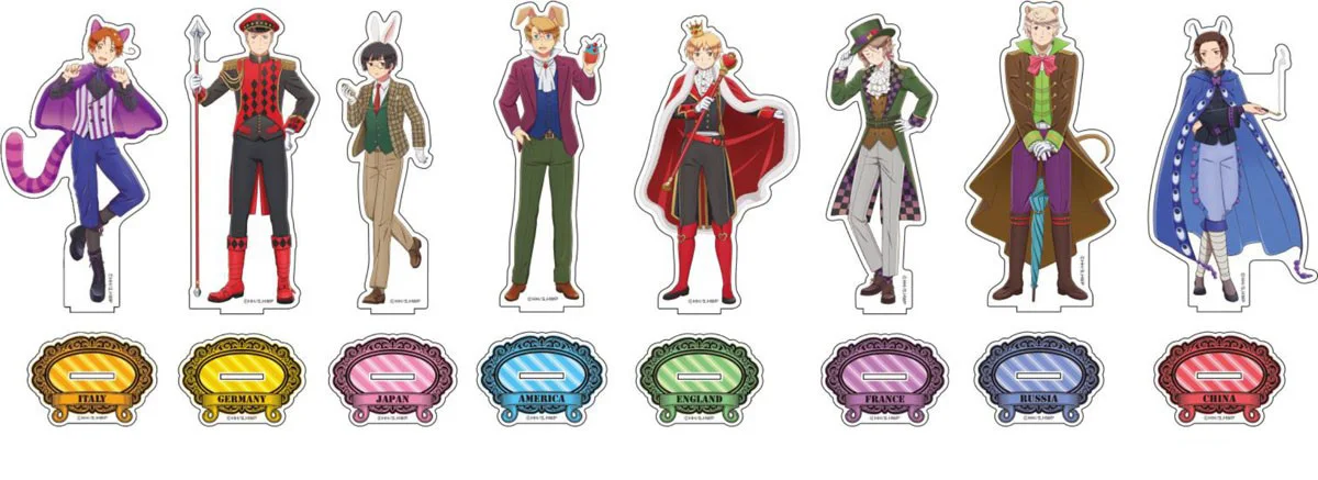Fans Gifts Anime Game Hetalia: World Stars HD Figures Acrylic Stand Alice in Wonderland Ver Ludwig Wang Yao Ivan About 15cm