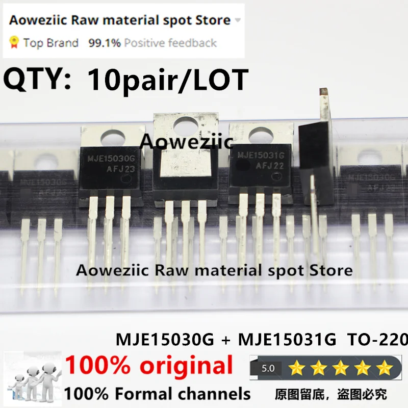 

Aoweziic 2021 + 100 новый импортный оригинальный MJE15030G MJE15031G MJE15030 MJE15031 TO-220 аудио силовой транзистор