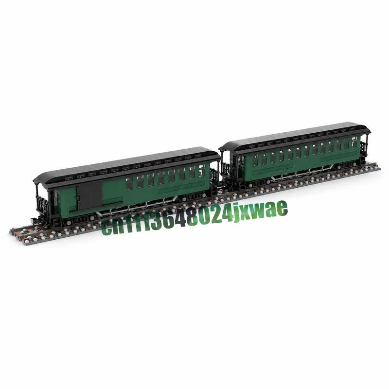 2801 Parts Vintage Passenger Train Cars Building Blocks Railway Model DIY Assembly Creative Toy Collection Display Puzzle Gifts