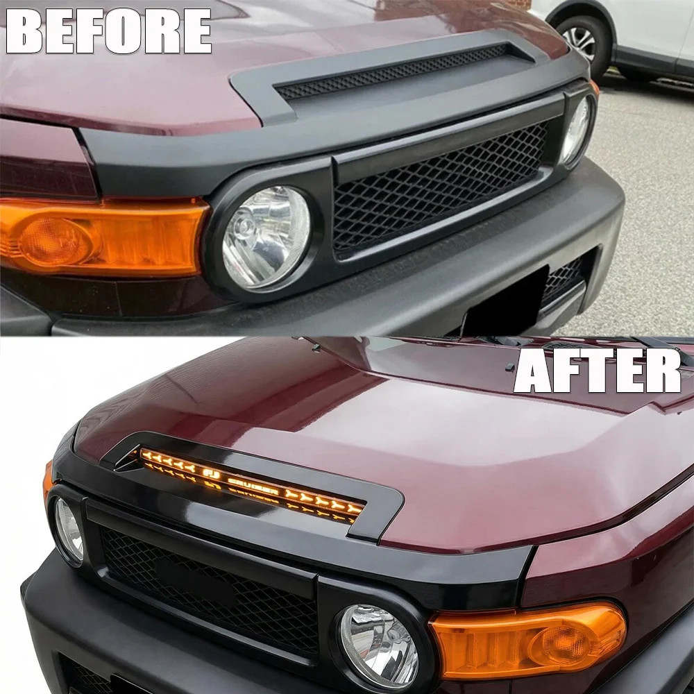 High-Quality LED Spotlight For Land Cruiser FJ Front Grille Hood Grille Daytime Running Light Fog Light Car Modification Parts