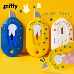 Kawaii Miffy Portable Mini Box Cutter Automatic Springback Student Art Handmade Box Cutter Express Knife Christmas Gift