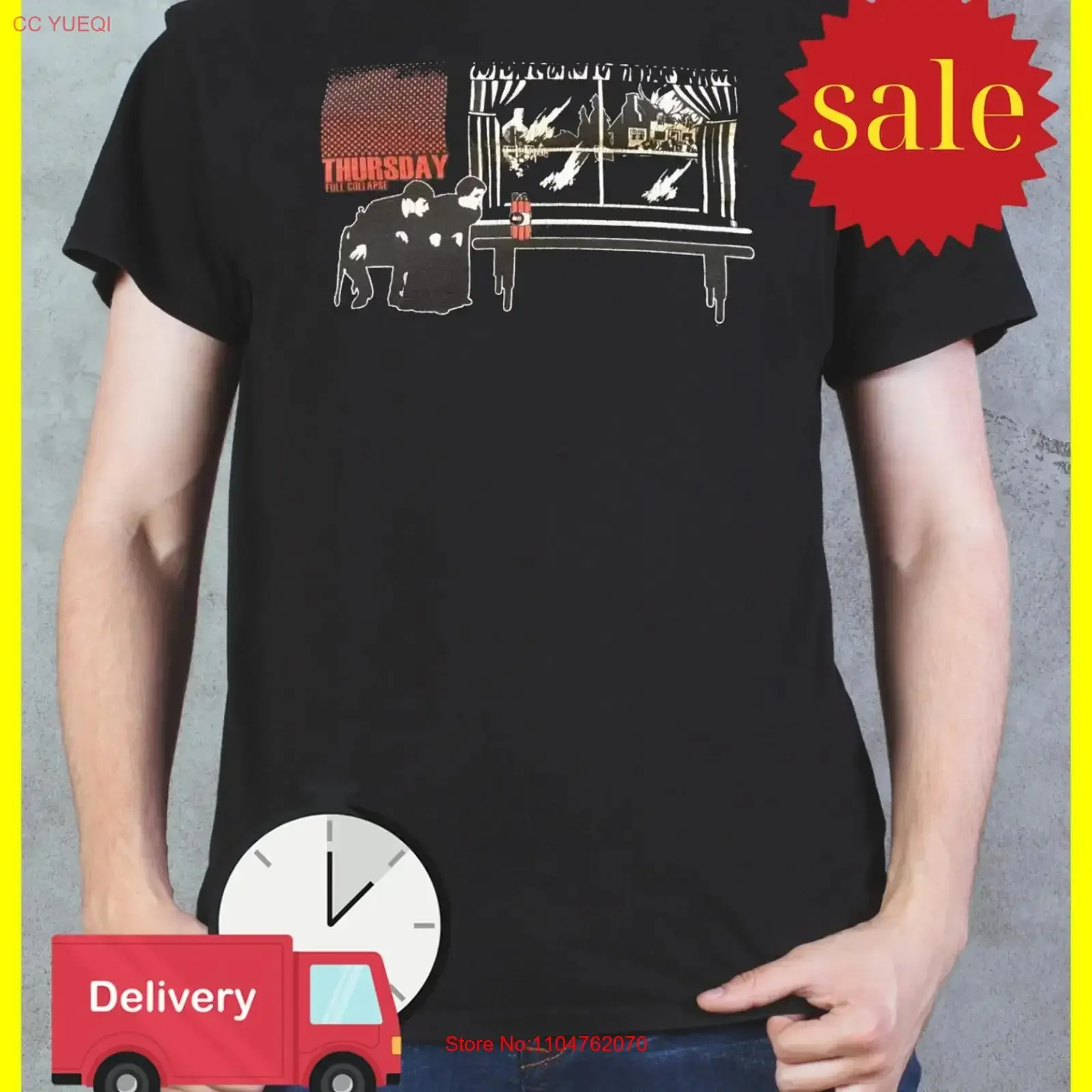 Thursday hardcore band Full Collapse T Shirt Black cotton long or short sleeves vintage Washed Stretched Slightly