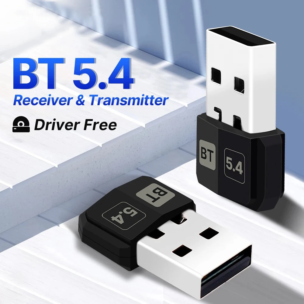 USB Bluetooth 5.4 Adapter Wireless Bluetooth 5.0 Dongle for PC Laptop Wireless Speaker Audio Receiver USB Transmitter Accessorie