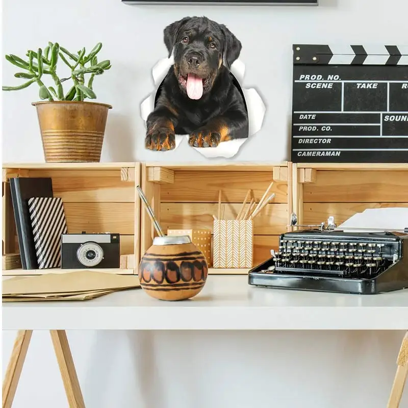 M463 Sausage Dog Rottweiler Dog Yorkshire Terrier Dog  PVC Household Decoration Wall Stickers Toilet Decals