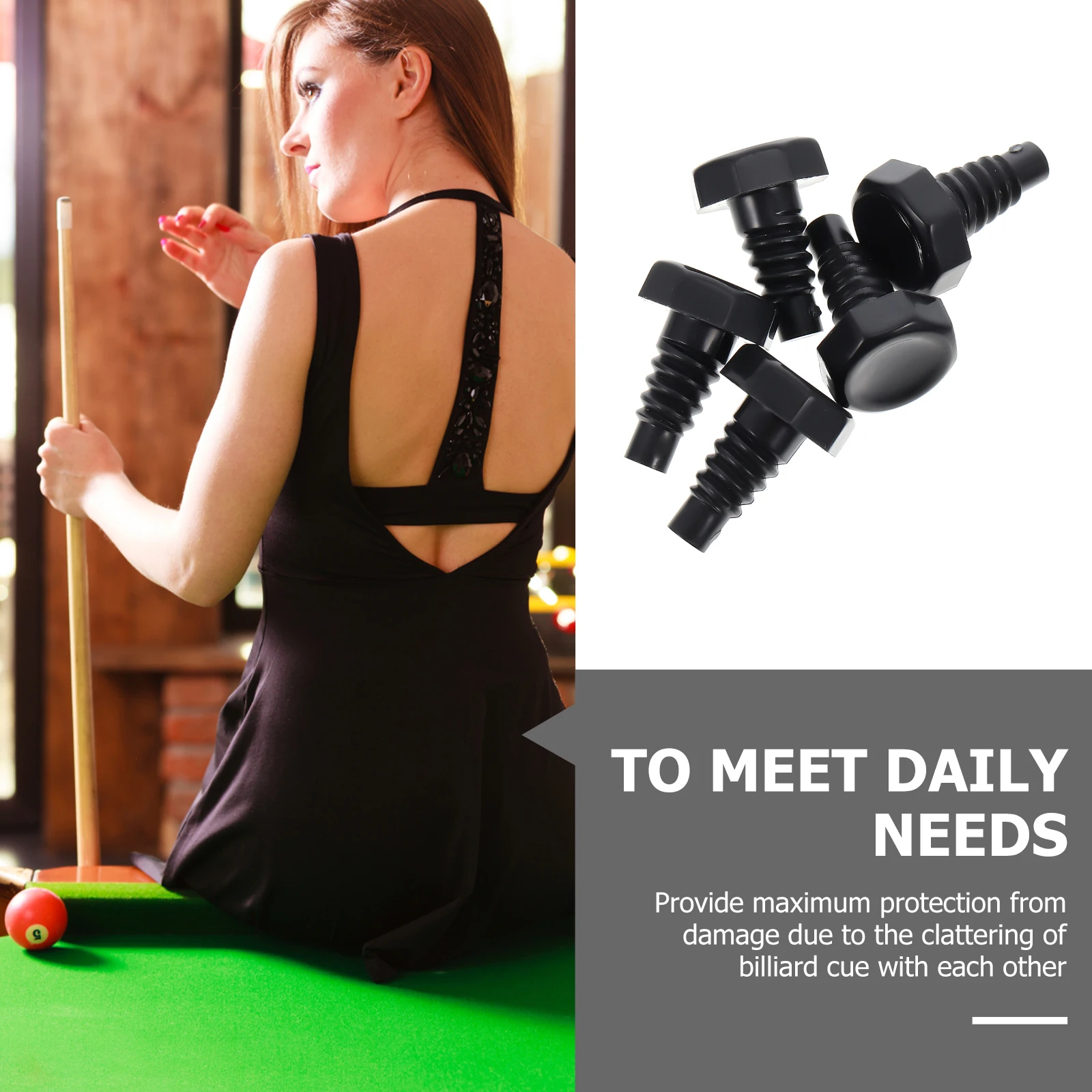 

5pcs Pool Plug End Plastic Portable Protective Cover Durable Premium Material Cue's Bottom Protector for Lovers