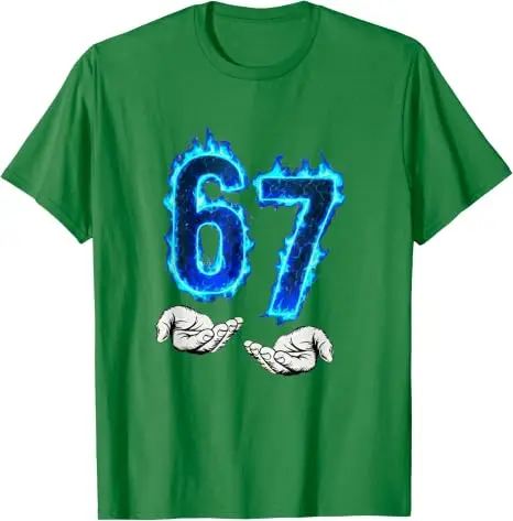 6 7 Meme Six Seven 67 Hands Meme Lustiges T-Shirt für Männer, Mädchen und Jungen Y2k Cooles Neuheitsgeschenk Persönlichkeit Kurzarm-Blusen Streetwear – Detail 9
