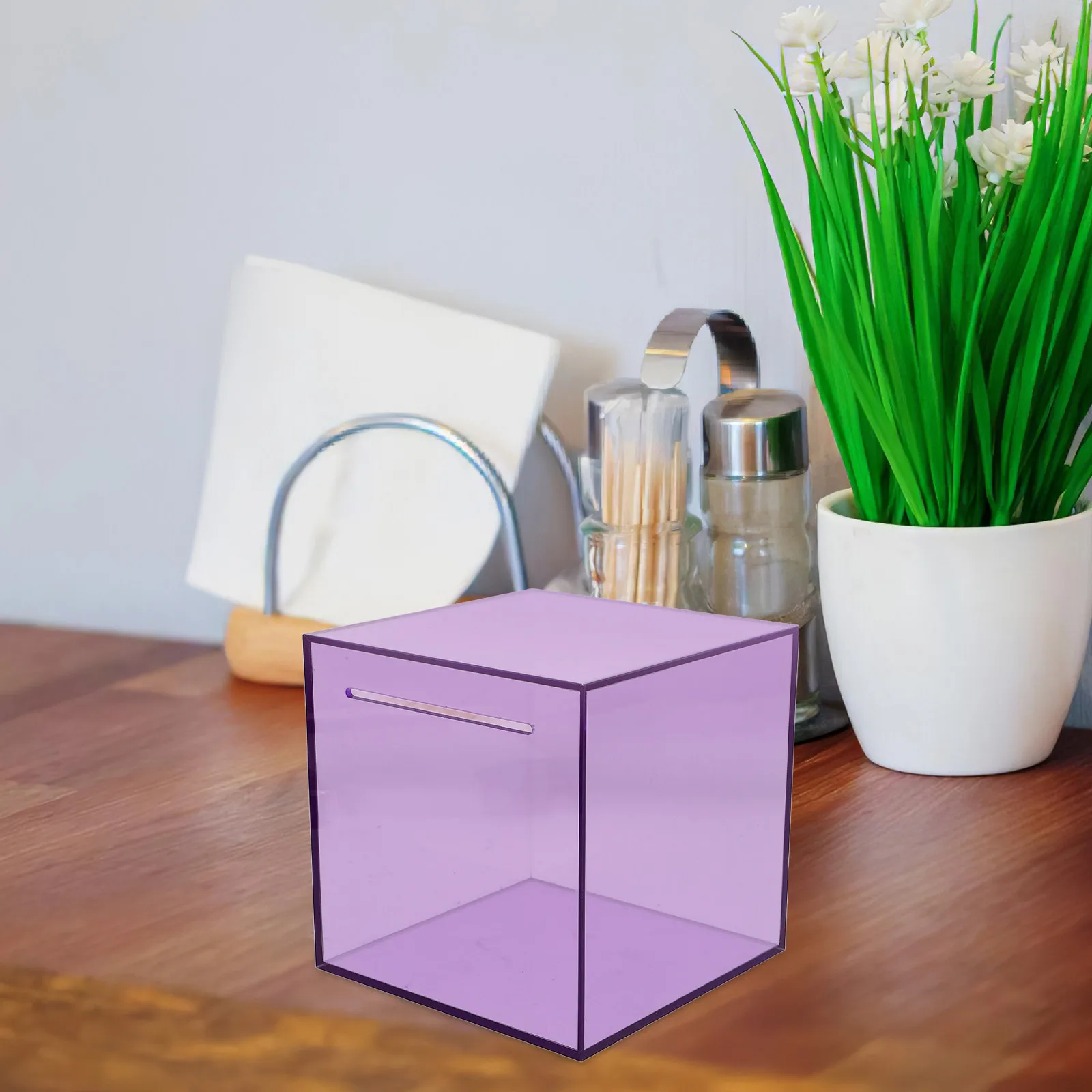 

Прозрачная акриловая копилка для экономии денег с верхним отверстием, большая вместимость, небьющаяся, с односторонним входом, для взрослых