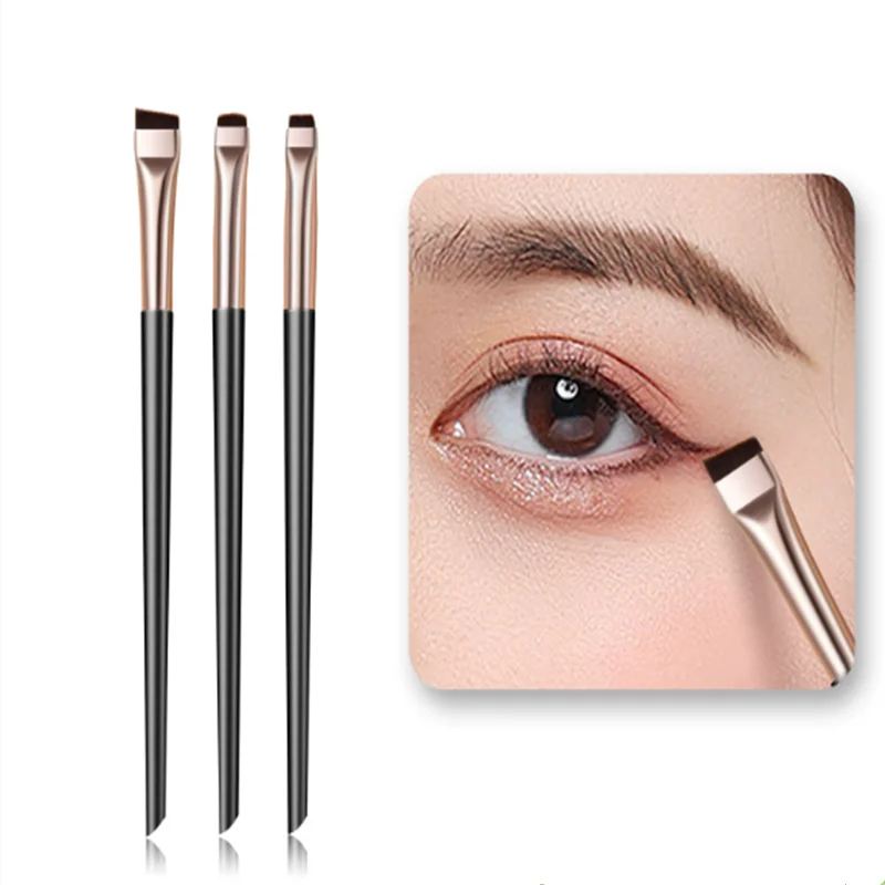 Conjunto de pincéis de delineador de ponto afiado, pincel de sobrancelha angular para contorno, lápis ultrafino, ferramenta de coloração de sobrancelha