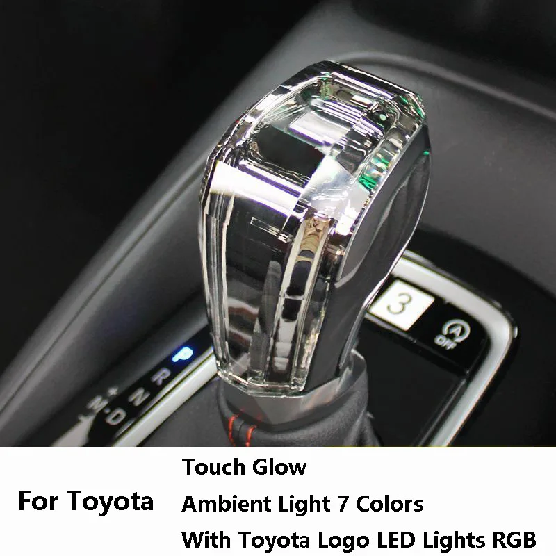 

Crystal Gear Shift Knob Cover With LED Lights For Toyota Camry Corolla RAV4 Avalon Allion Wildlander C-HR IZOA Auto Accessories