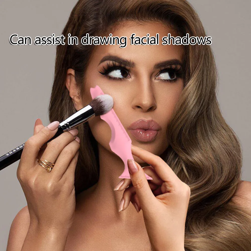 อายไลเนอร์ลายฉลุปีกซิลิโคนอายไลเนอร์ลายฉลุเครื่องมือมัลติฟังก์ชั่นแอพพลิเคเตอร์แบบใช้ซ้ำได้เครื่องมือแต่งหน้าสำหรับผู้เริ่มต้น