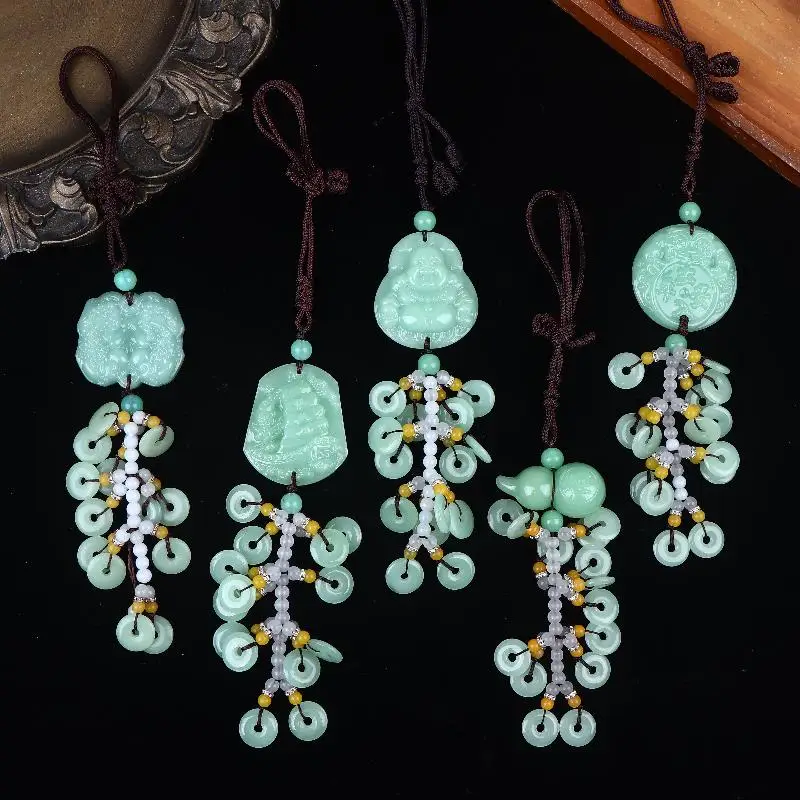 

【F】1pc Chinese Luck Car Accessory Rearview Mirror Pendant Suitable For For Asian Culture Decor & Driving Amulet