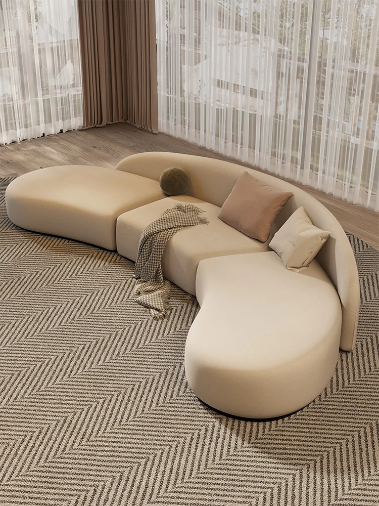 

Semicircular curved sofa Special-shaped corner beauty salon Rest area Reception and negotiation Lobby Hotel lobby Villa