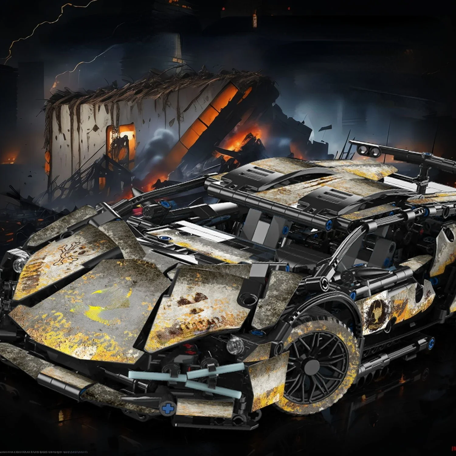 Décennie s de construction de voiture de sport de course technique, jouet de voiture en brique à assembler, Roadster, cadeau pour garçon, WW2, 1:14