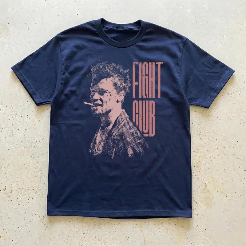 Fight Club Film Grafik T-Shirt für Männer und Frauen Vintage Retro Print Lässiges Kurzarm-Shirt Tyler Durden Film-Fan Streetwear Oberteil – Detail 5