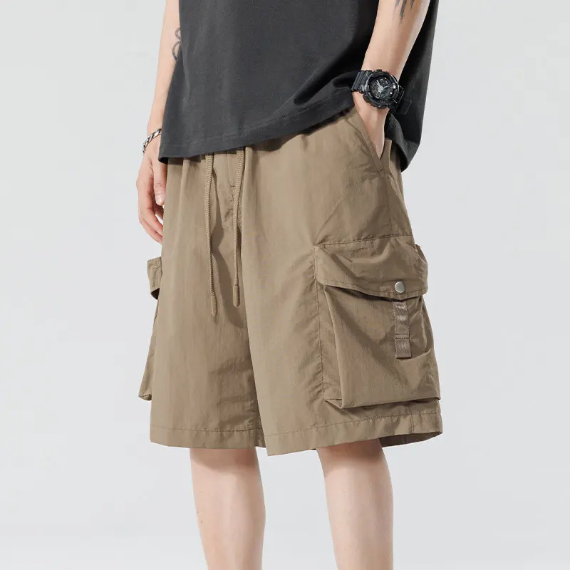 Lightweight Waterproof Cargo Short Summer Men's Loose Fit Five Pocket Work Shorts Breathable Nylon Quick Dry Outdoor Shorts