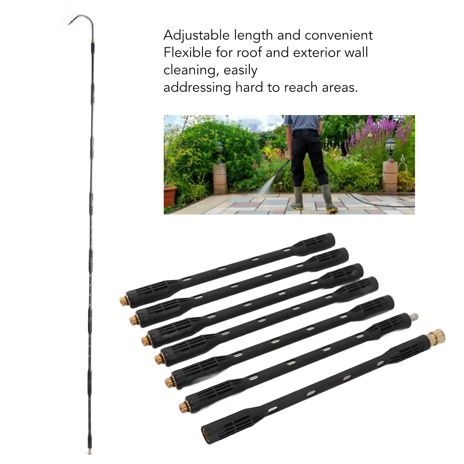 Pressure Washer Extension Wand Set 1/4 Inch Quick Connect Power Washer Lance Stainless Steel Pressure Washer Wand Extender