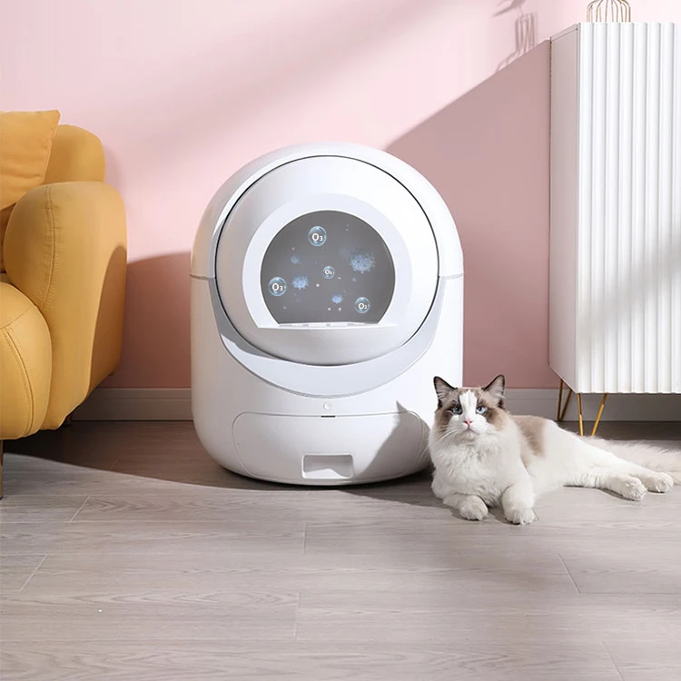 Automatic 10L Cat Litter Box With APP Control Round PP Material Easy Odor Control And Clean Features For Toilet Use