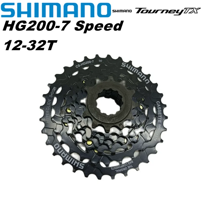 SHIMANO TOURNEY CS HG200 7/8V 7/8-Speed Black MTB Cassette Sprocket 12-28/32T Cassete 7v cubo k7 HG Bicycle Cassette Parts