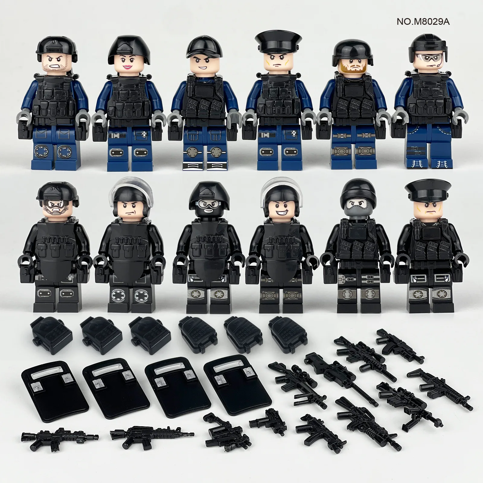 Bausteine der Militärserie, Spezialpolizei, Dschungelspärlinge, handgefertigte Modelle, zusammengebautes Spielzeug, humanoide Puppen, Geburtstagsgeschenke – Detail 15