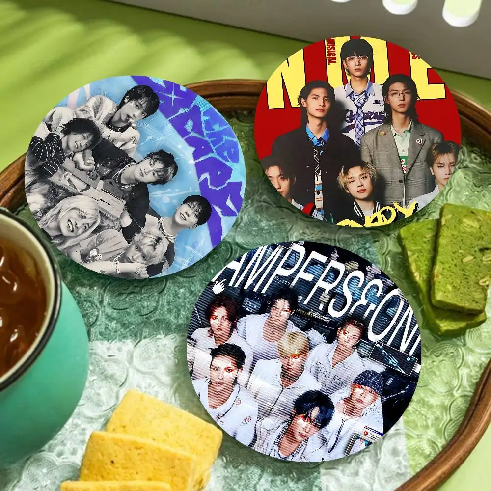 Korean boy Band X-Xdinary kpop H-Heroes Natural Wood Coaster Creative Absorbent Cushion Coffee Mug Cushion Insulation Cushion