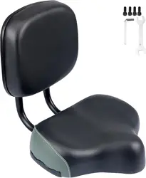 ZUKKA Bicycle Saddle with Backrest Replacement Soft Back Rest PU Cushion Back Seat for Mountain Bike Tricycle Commuter Bike