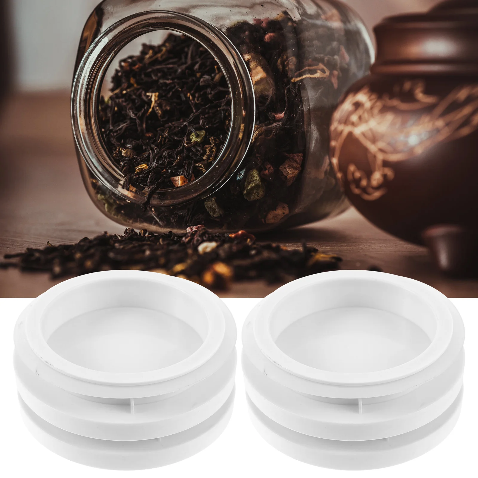 

4Pcs Reusable Anti-Leakage Jar Lids Perfect for Dried Fruits Nuts Airtight Seal Food Storage Caps Storage Jar Lid