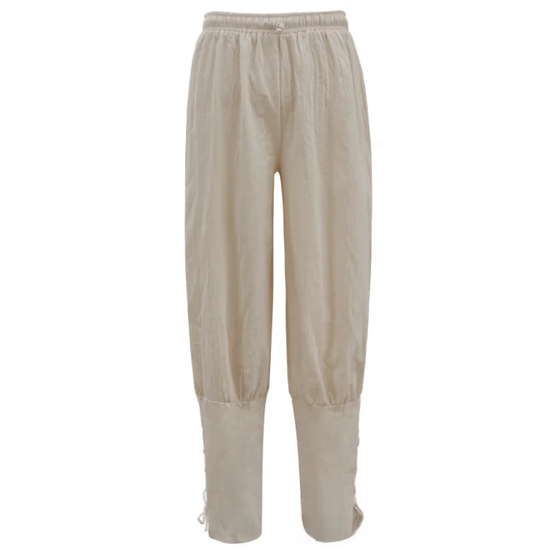 Pantaloni casual larghi medievali loween Colore puro Cinturino per il piede piccolo Wi Pantaloni lunghi caldi Costume di scena per abbigliamento etnico da donna