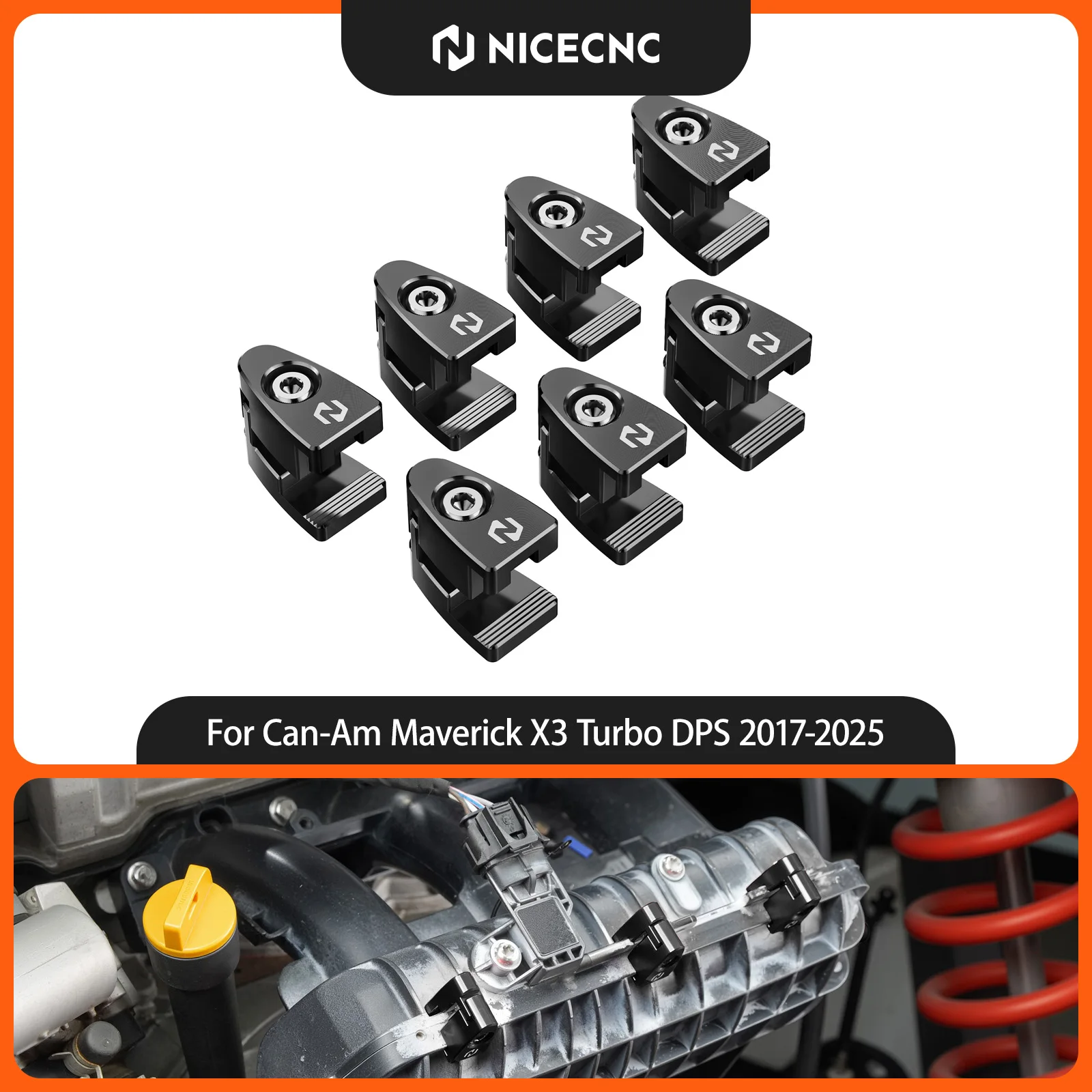 NICECNC Intake Manifold Reinforcement Brackets For Can-Am Maverick X3 4x4 Turbo DPS 2017-2025 ATV Accessories 420867347