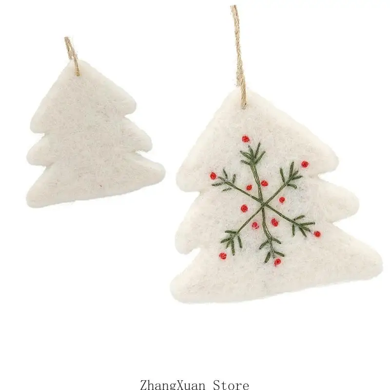 Weiche Filz-Weihnachtsdekoration zum Aufhängen für Baumkranz, Tür und Geschenkverpackung, 3 x – Detail 10