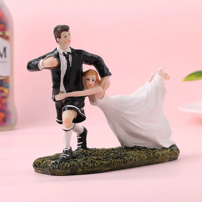 Creative Resin Man Bride and Groom Decoration  Resin decorations New House Decoration Football Love