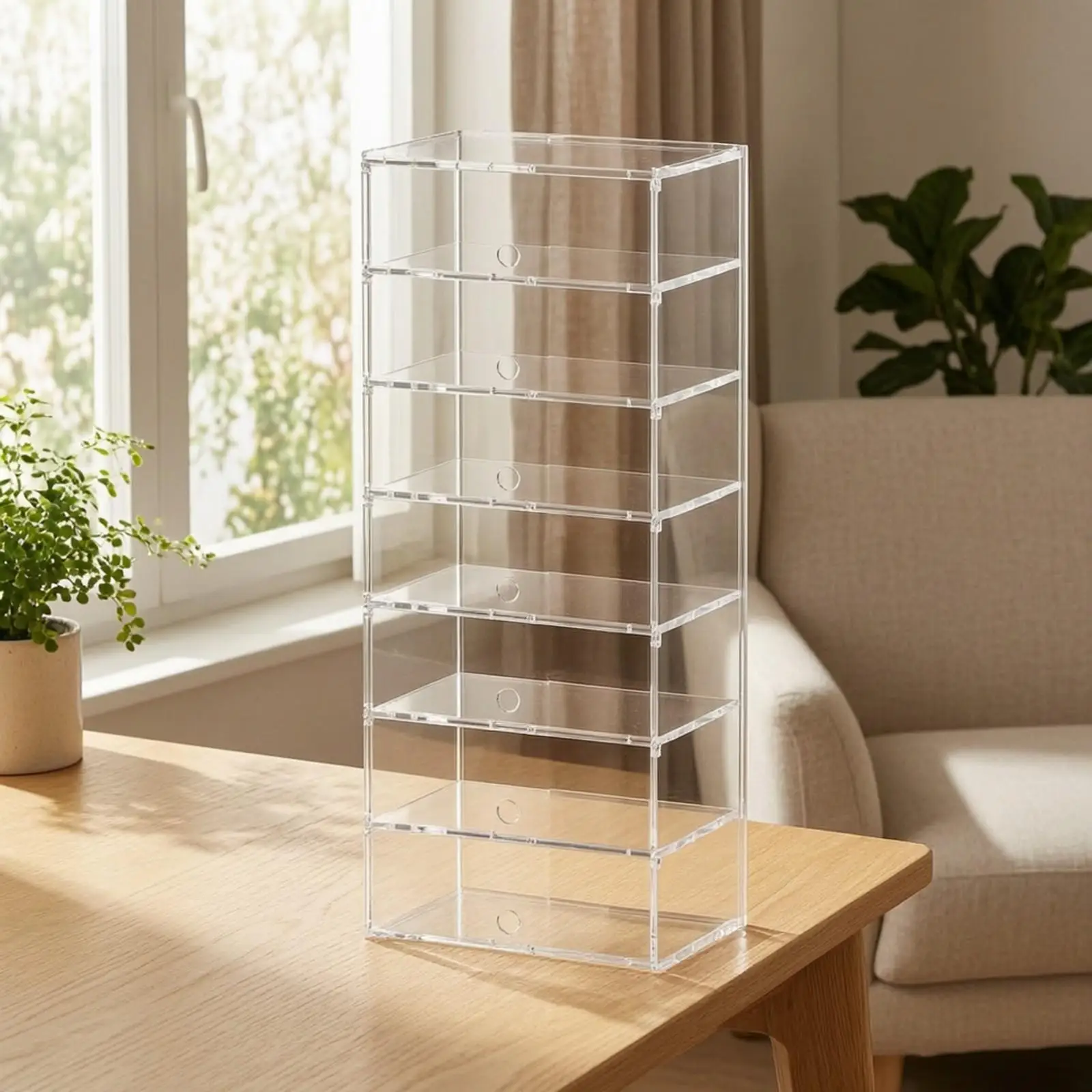 Clear Acrylic Display Box with Front Opening Door Slim for Hobbyists