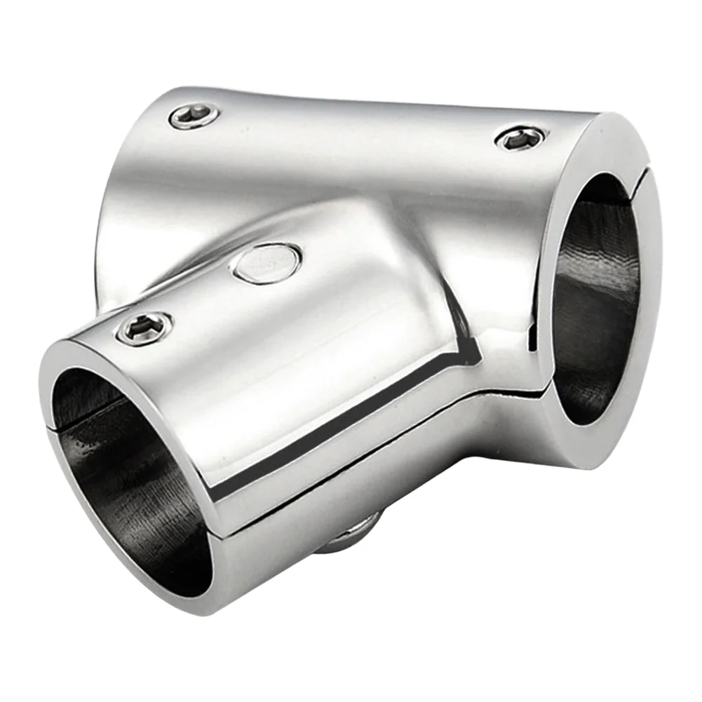 Boat Rail Fitting Stainless Steel 316 Three Way Tee Connector 90/60 Degree Angles Compatible with Tubing Systems