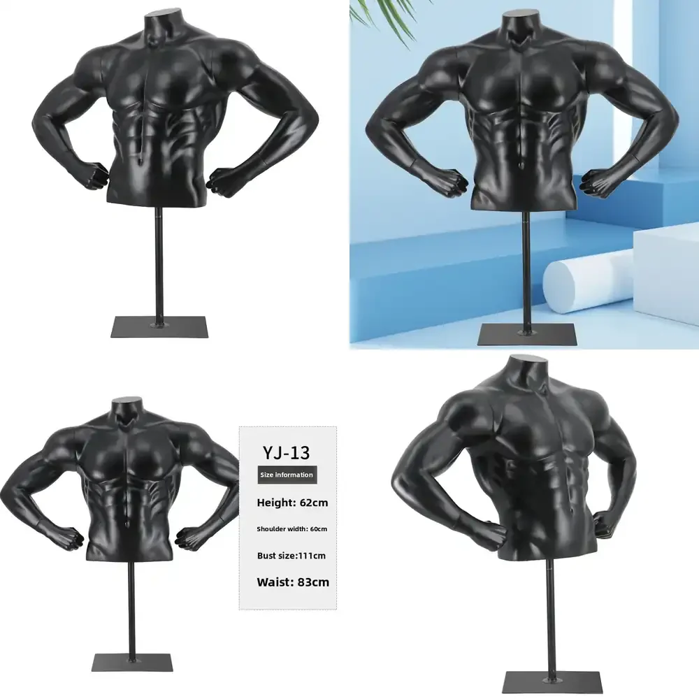 2026 Hot Sale  Men's Half Body Muscle Model for Sports Clothing Store Display Stand Foam Stainless Steel Plastic Fiberglass