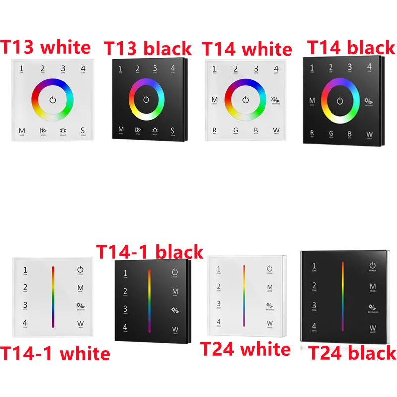 

button panel knob panel touch glass panel DC12-24V Wireless 2.4G RF RGB/RGBW Panel Remote Control AC100-240V single zone 4 zone