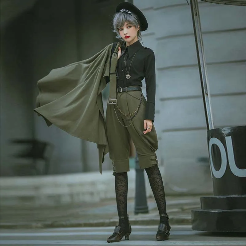 

YANGHAOYUSONG Homemade YUTU&MM Steampunk Vintage Military Style Short Riding Breeches Unisex Puffy Breeches