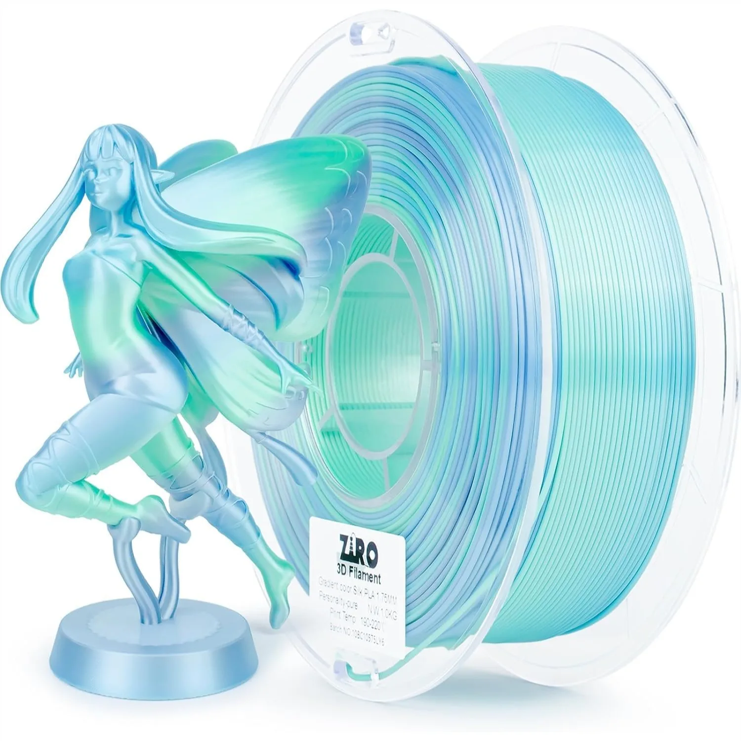 

Silk Fast Color Changing PLA Filament 1.75mm, Multi Colors Shine PLA for 3D Printers, Dimensional Accuracy +/-0.03mm, 1KG Spool