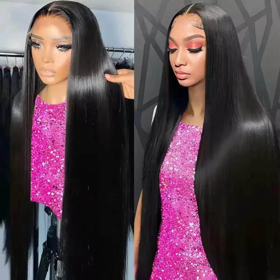 

Bone Straight 40 Inches 13x6 HD Transparent Lace Front wigs Human Hair Wig For Brazil Women Straight Hair 13x4 Lace Frontal Wig