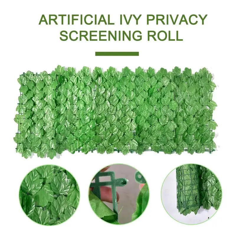 1x3M Faux Ivy Green Leaf Privacy Screen Artificial Plant Grass Balcony Fence Home Garden Indoor Outdoor Wall Grass Decor