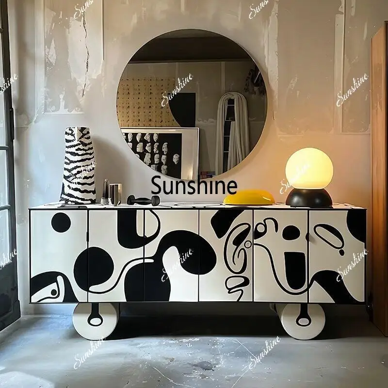 

Graffiti TV Cabinet Creative Aesthetic Decoration Cabinet Living Room High-end Furniture Floor Cabinet