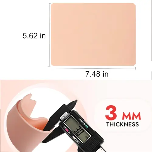 Imagen 2 del producto Piel de práctica de tatuaje de 3MM, piel falsa de silicona, cuero sintético de doble cara, maquillaje permanente, tatuaje, piel de entrenamiento para principiantes