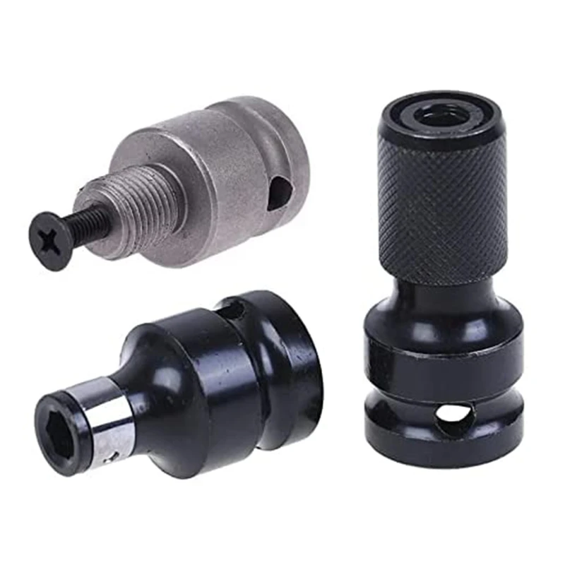 3 Pcs/Set Drill Chuck Adapter with Screw Practical 1/2\