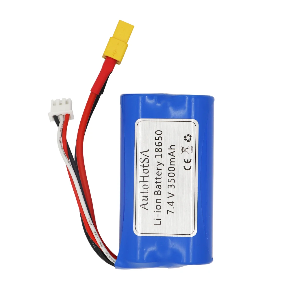 7.4V 3500mAh 2S akumulator litowo-jonowy 18650 XT60 dla Henglong 3818 3819 3838 3878 3888 3898 3909 3918 3938 3939 1/16 zbiornik RC części do zabawek