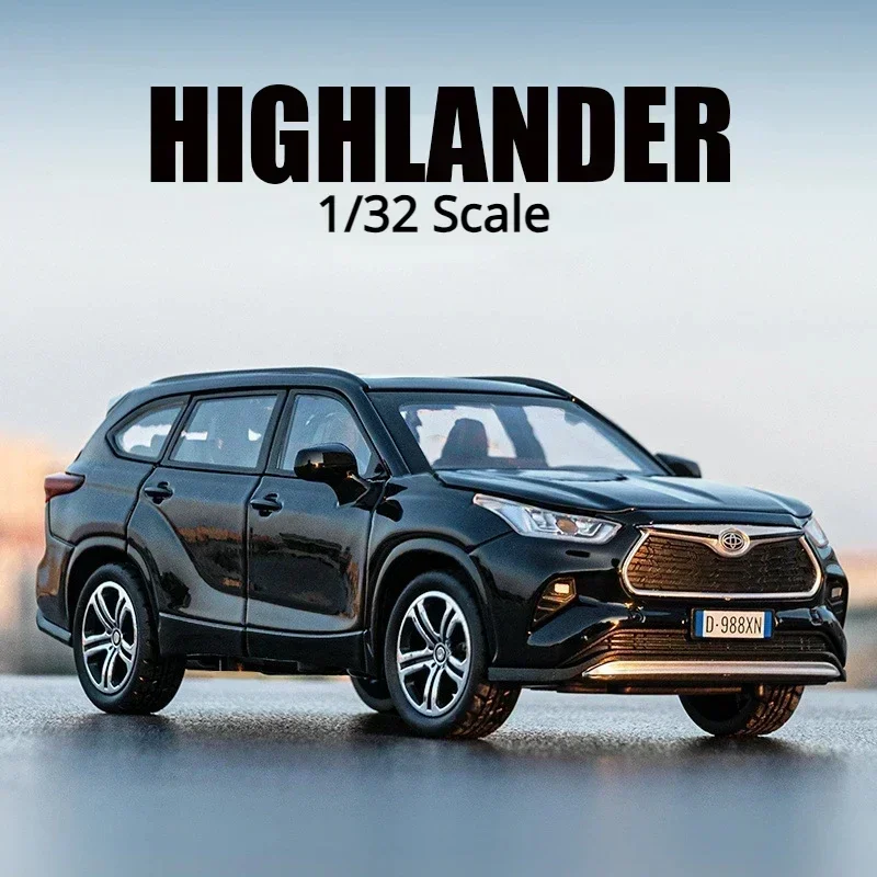 

1:32 Toyota HIGHLANDER High Simulation Diecast Metal Alloy Model car Sound Light Pull Back Collection Kids Toy Gifts